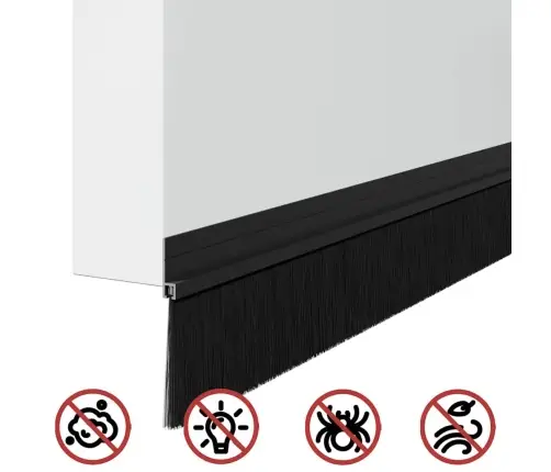 Pašlīpojošas Durvju Birstes 2 Pcs Melna 100 Cm Vidaxl