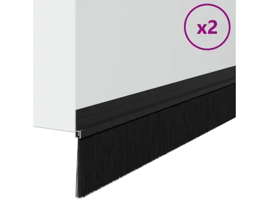 Pašlīpojošas Durvju Birstes 2 Pcs Melna 100 Cm Vidaxl