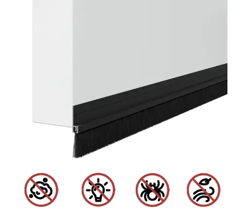 Pašlīpojošas Durvju Birstes 6 Pcs Melna 100 Cm Vidaxl