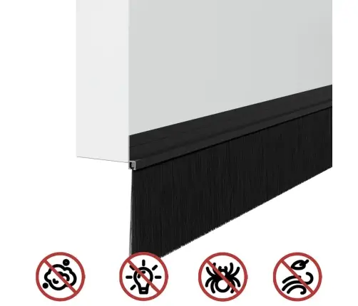 Pašlīpojošas Durvju Birstes 6 Pcs Melna 100 Cm Vidaxl