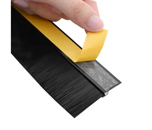 Pašlīpojošas Durvju Birstes 12 Pcs Melna 100 Cm Vidaxl