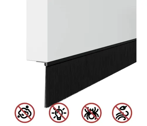 Pašlīpojošas Durvju Birstes 2 Pcs Melna 100 Cm Vidaxl