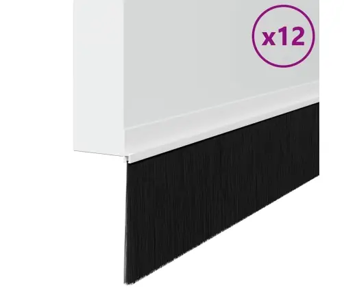 Pašlīpojošas Durvju Birstes 6 Pcs Melna 100 Cm Vidaxl