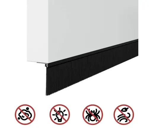 Pašlīpojošas Durvju Birstes 12 Pcs Melna 100 Cm Vidaxl