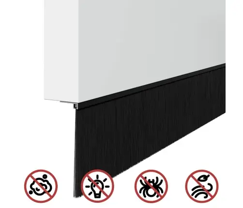 Pašlīpojošas Durvju Birstes 12 Pcs Melna 100 Cm Vidaxl