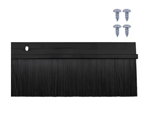 Sukabinamų Durų Šepetėlių Sandarikliai 2 Pcs Juoda 100 Cm