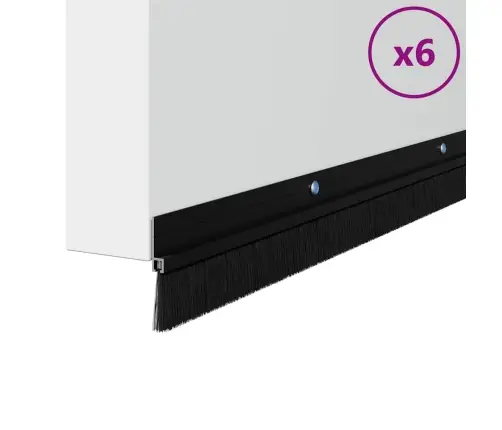 Skrūvējami Durvju Birstes Blīvējumi 6 Pcs Melna 100 Cm Vidaxl