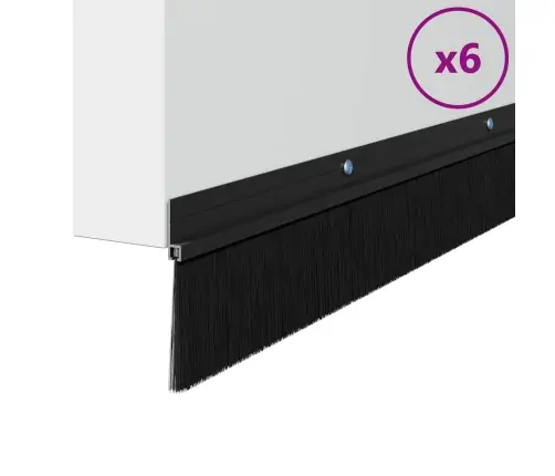 Skrūvējami Durvju Birstes Blīvējumi 6 Pcs Melna 100 Cm Vidaxl