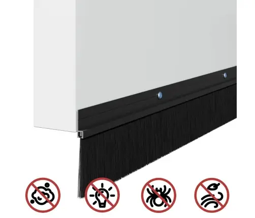 Skrūvējami Durvju Birstes Blīvējumi 12 Pcs Melna 100 Cm Vidaxl