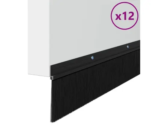 Skrūvējami Durvju Birstes Blīvējumi 12 Pcs Melna 100 Cm Vidaxl
