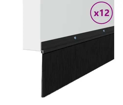 Sukabinamų Durų Šepetėlių Sandarikliai 12 Pcs Juoda 100 Cm