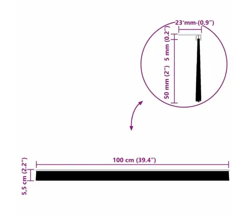 Skrūvējami Durvju Birstes Blīvējumi 2 Pcs Melna 100 Cm Vidaxl