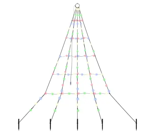 Led Ziemassvētku Koks Su 112 Led Daudzkrāsains 511 Cm Metāla Vidaxl