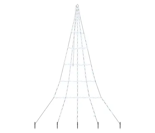 Led Ziemassvētku Koks Su 168 Led Vēsi Balts 511 Cm Metāla Vidaxl