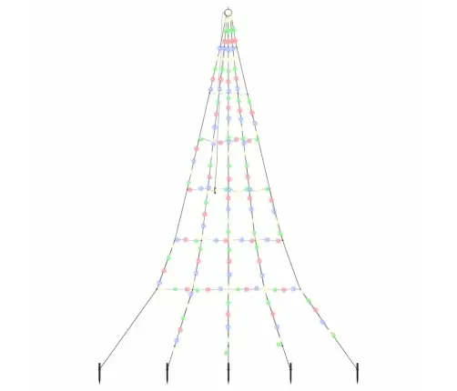 Led Jõulupuu Maapinna Tahvlitega Mitmevärviline 300 Cm Metall