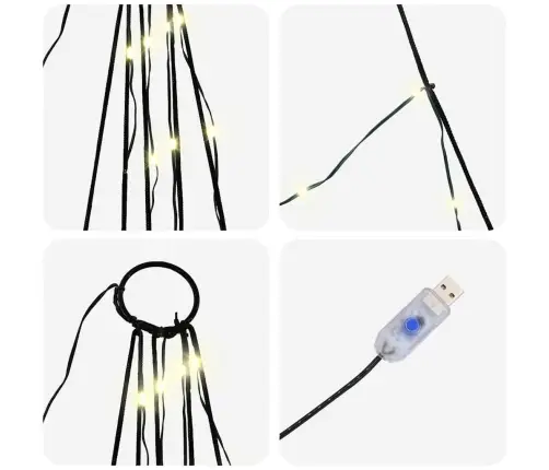 Led Ziemassvētku Koks Su 276 Led Silti Balts 511 Cm Metāla Vidaxl