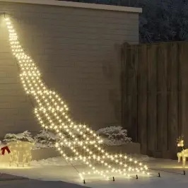 Led Ziemassvētku Koks Ar Zemes Mietiem Silti Balts 500 Cm Vidaxl