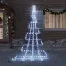 Led Ziemassvētku Koks Su 276 Led Vēsi Balts 511 Cm Metāla Vidaxl