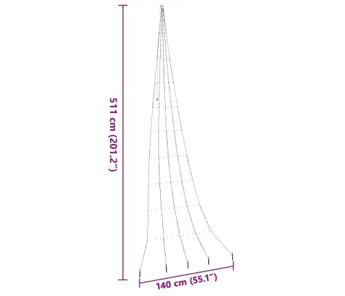 Led Kalėdinė Eglutė Su Žemės Kuoleliais Įvairiaspalvis 511 Cm