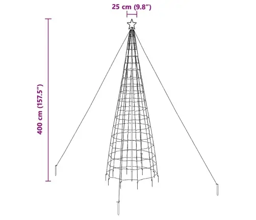 Led Kalėdinė Eglutė Su Žemės Kuoleliais Šalta Balta 400 Cm Led Kalėdinė Eglutė Su Žemės Kuoleliais Šalta Balta 400 Cm