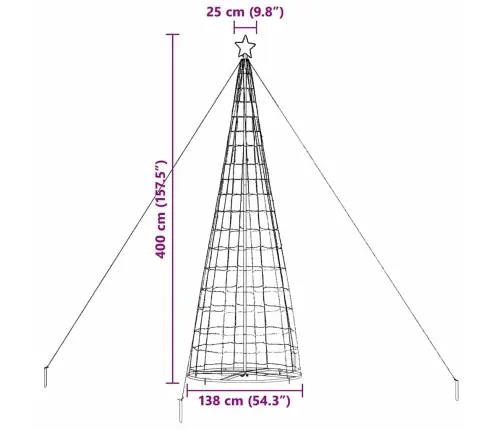 Led Ziemassvētku Koks Su 800 Led Daudzkrāsains 400 Cm Dzelzs Vidaxl