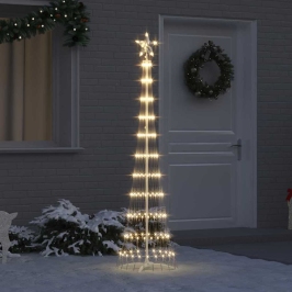 Led Ziemassvētku Koks Silti Balts 51 X 51 X 190 Cm Metāla Vidaxl
