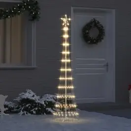 Led Kalėdų Medis S Stovu Šilta Balta 51 X 51 X 190 Cm Metalas