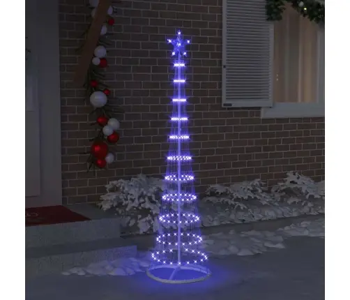 Led Ziemassvētku Koks Zila 138.5 X 138.5 X 399 Cm Metāla Vidaxl