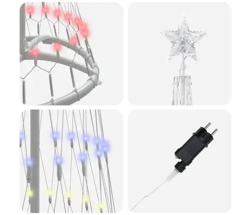 Led Kalėdų Medis Įvairiaspalvis 51 X 51 X 190 Cm Metalas