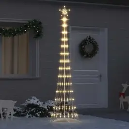 Led Ziemassvētku Koks Silti Balts 70 X 70 X 250 Cm Metāla Vidaxl