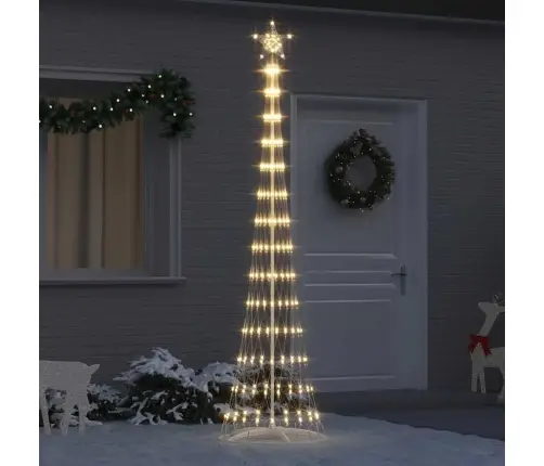 Led Ziemassvētku Koks Silti Balts 138.5 X 138.5 X 399 Cm Metāla Vidaxl