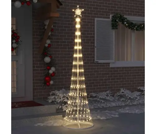 Led Ziemassvētku Koks Silti Balts 138.5 X 138.5 X 399 Cm Metāla Vidaxl
