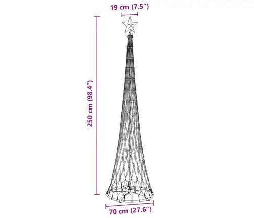 Led Ziemassvētku Koks Vēsi Balts 138.5 X 138.5 X 399 Cm Metāla Vidaxl