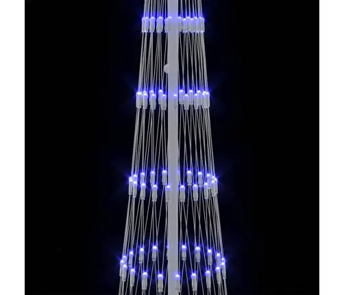 Led Ziemassvētku Koks Zila 138.5 X 138.5 X 399 Cm Metāla Vidaxl
