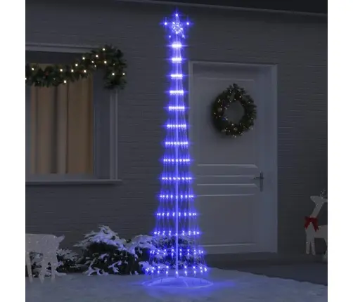 Led Ziemassvētku Koks Zila 138.5 X 138.5 X 399 Cm Metāla Vidaxl