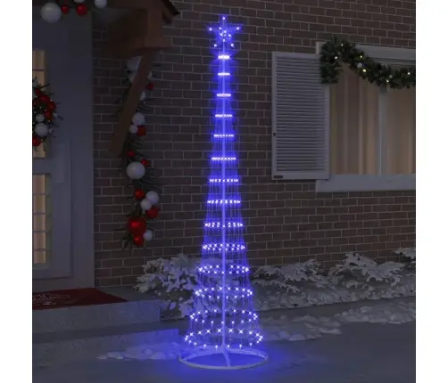 Led Ziemassvētku Koks Zila 138.5 X 138.5 X 399 Cm Metāla Vidaxl