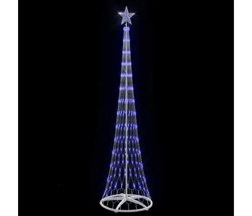Led Ziemassvētku Koks Zila 138.5 X 138.5 X 399 Cm Metāla Vidaxl