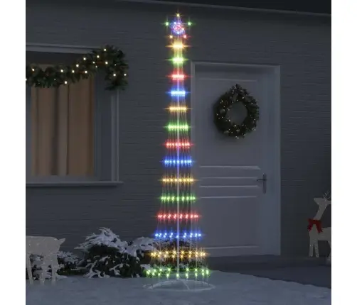 Led Kalėdų Medis Įvairiaspalvis 70 X 70 X 250 Cm Metalas