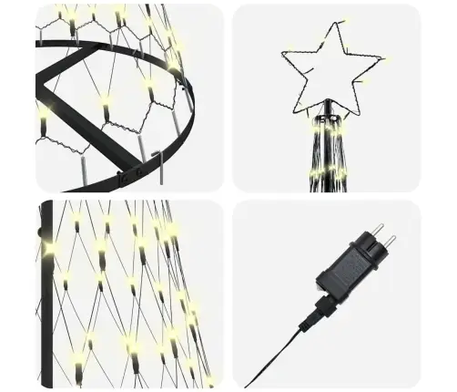 Led Ziemassvētku Koks Silti Balts 138.5 X 138.5 X 399 Cm Metāla Vidaxl Led Ziemassvētku Koks Silti Balts 138.5 X 138.5 X 399 Cm Metāla Vidaxl