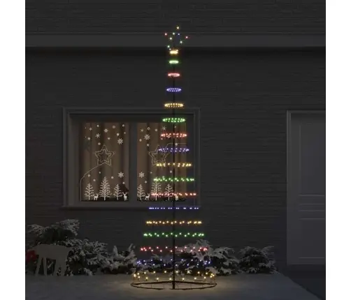 Led Ziemassvētku Koks Daudzkrāsains 138.5 X 138.5 X 399 Cm Vidaxl