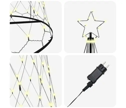 Led Ziemassvētku Koks Silti Balts 138.5 X 138.5 X 399 Cm Metāla Vidaxl Led Ziemassvētku Koks Silti Balts 138.5 X 138.5 X 399 Cm Metāla Vidaxl