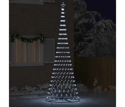 Led Ziemassvētku Koks Vēsi Balts 138.5 X 138.5 X 399 Cm Metāla Vidaxl