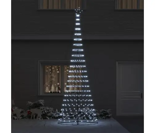 Led Ziemassvētku Koks Vēsi Balts 138.5 X 138.5 X 399 Cm Metāla Vidaxl