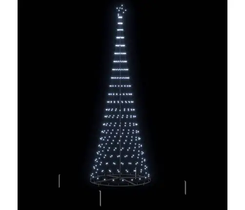 Led Ziemassvētku Koks Vēsi Balts 138.5 X 138.5 X 399 Cm Metāla Vidaxl