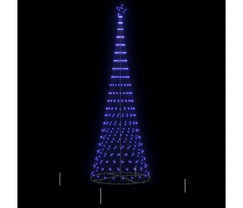 Led Ziemassvētku Koks Zila 138.5 X 138.5 X 399 Cm Metāla Vidaxl