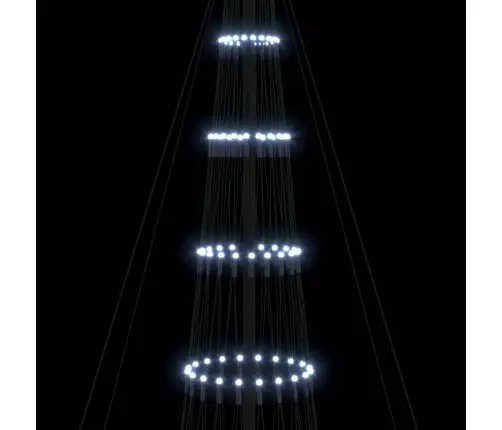 Led Kalėdų Medis S Stovu Šalta Balta 160 X 160 X 500 Cm Metalas