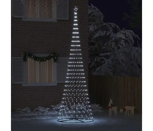 Led Kalėdų Medis S Stovu Šalta Balta 160 X 160 X 500 Cm Metalas