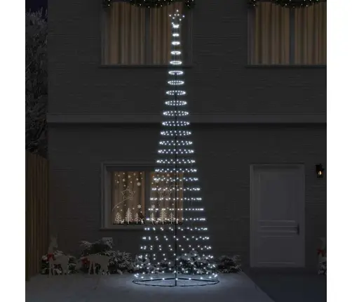 Led Kalėdų Medis S Stovu Šalta Balta 160 X 160 X 500 Cm Metalas