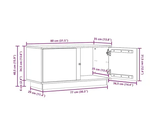 Televizora Skapīša Vaks Brūns 80 X 35 X 40,5 Cm Vidaxl
