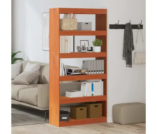 Grāmatplaukts Vaks Brūns 80 X 30 X 167,5 Cm Ciets Priedes Koks Vidaxl